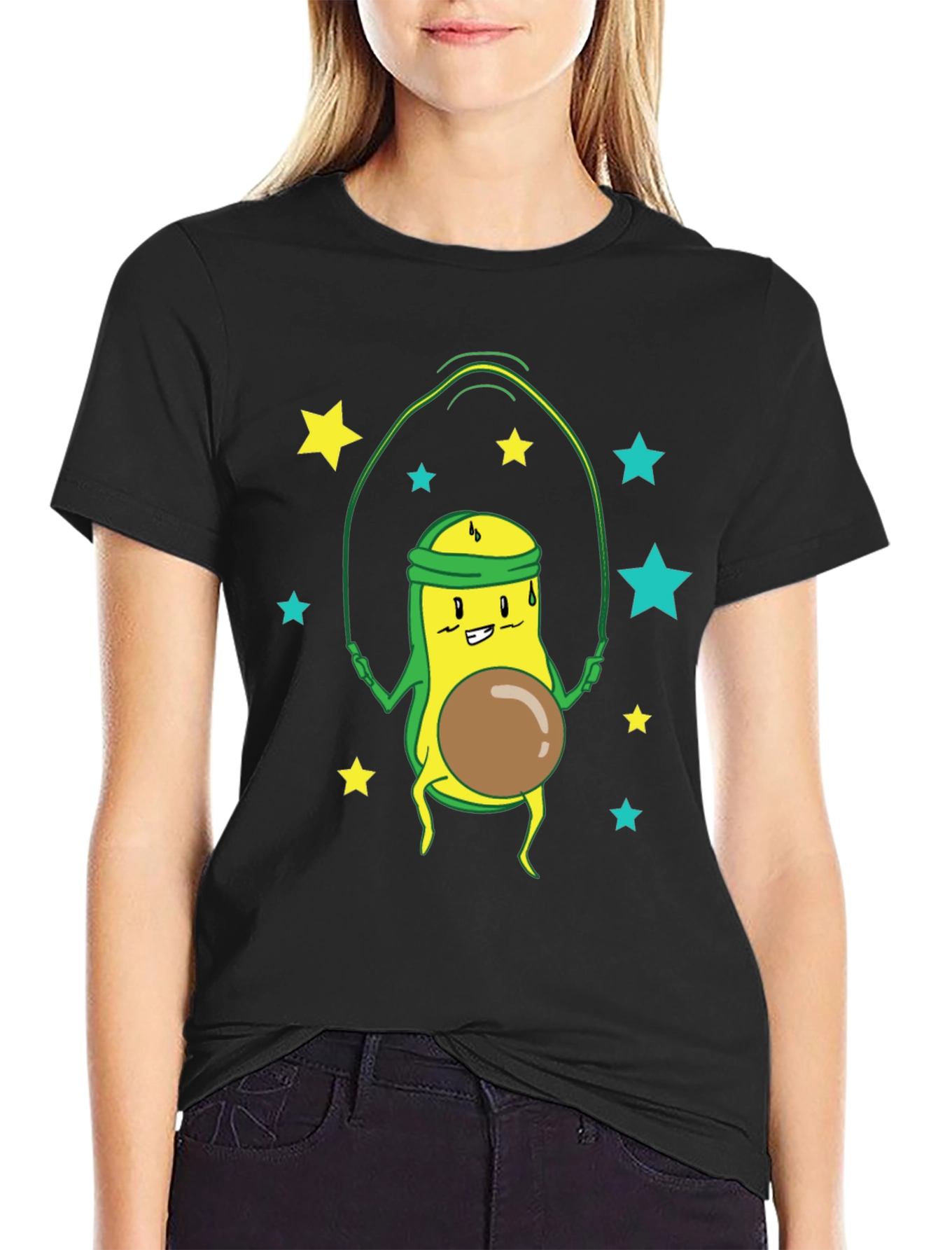 Avocado Jumping Rope T-Shirt - Funny Workout Tee