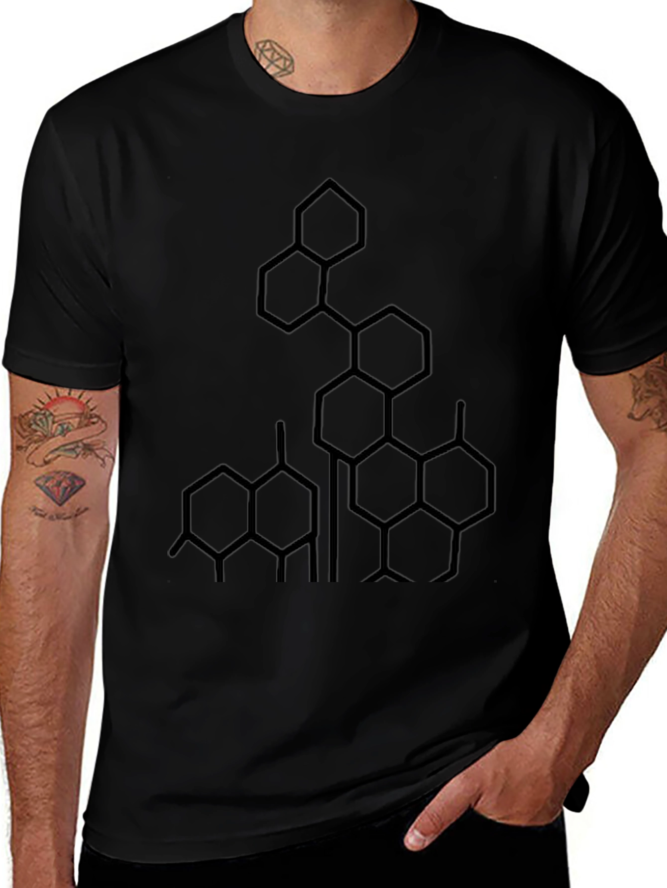 Geometric Graphic Tee - Modern Style