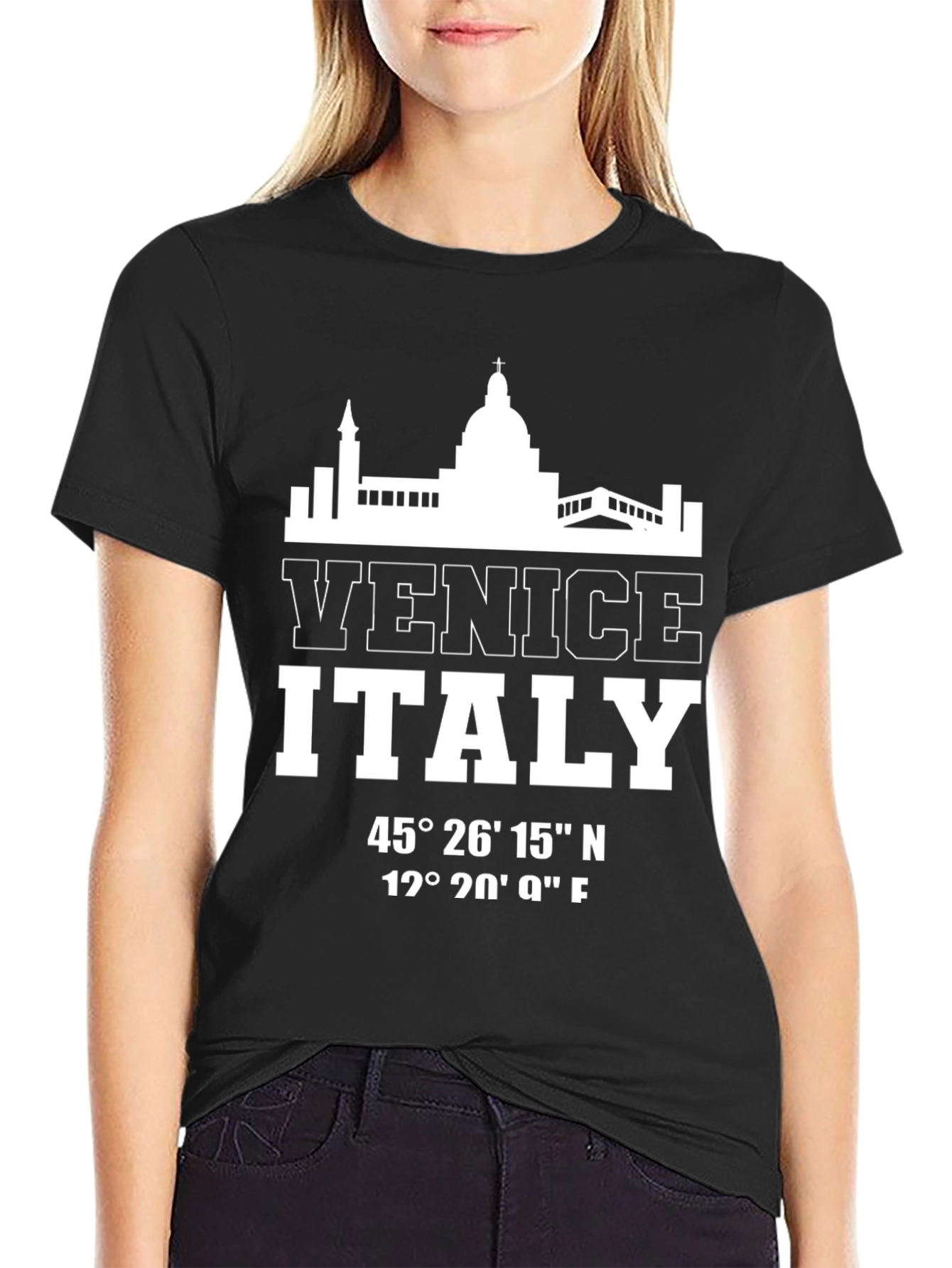 Venice Italy Black Graphic Tee