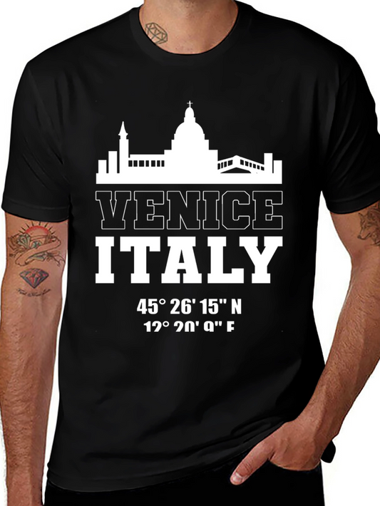 Venice Italy Black Graphic Tee