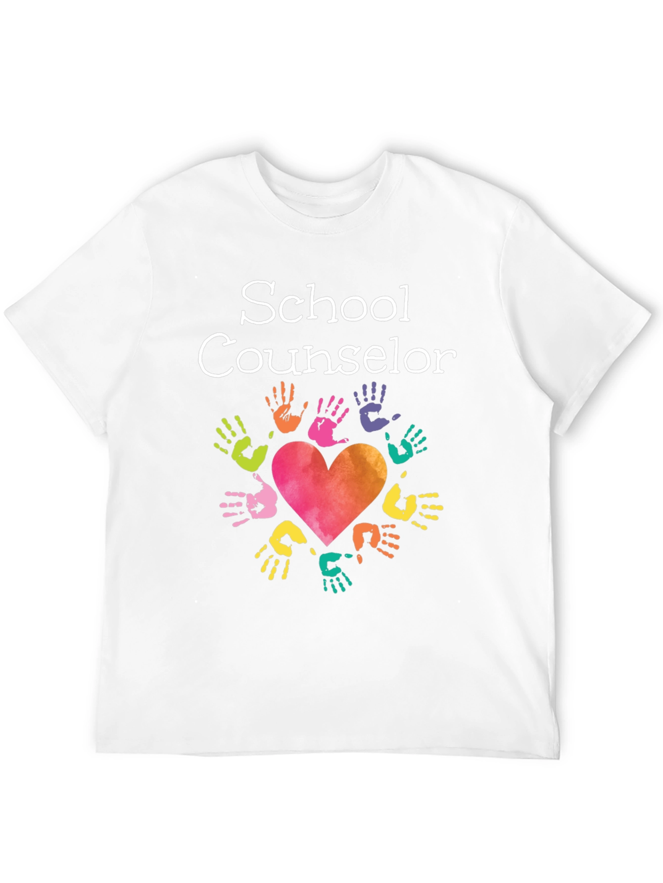 School Counselor Heart Hands T-Shirt