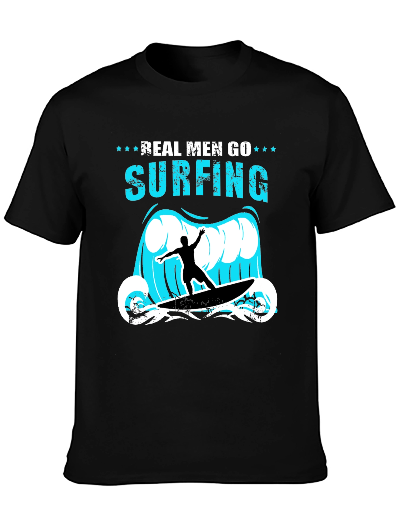 Real Men Go Surfing Graphic T-Shirt
