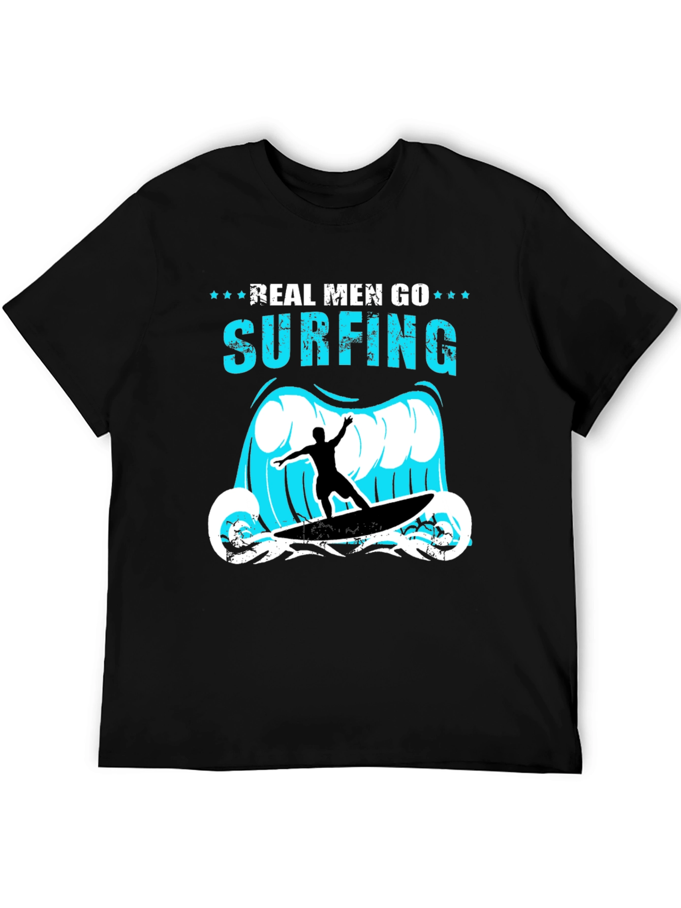 Real Men Go Surfing Graphic T-Shirt