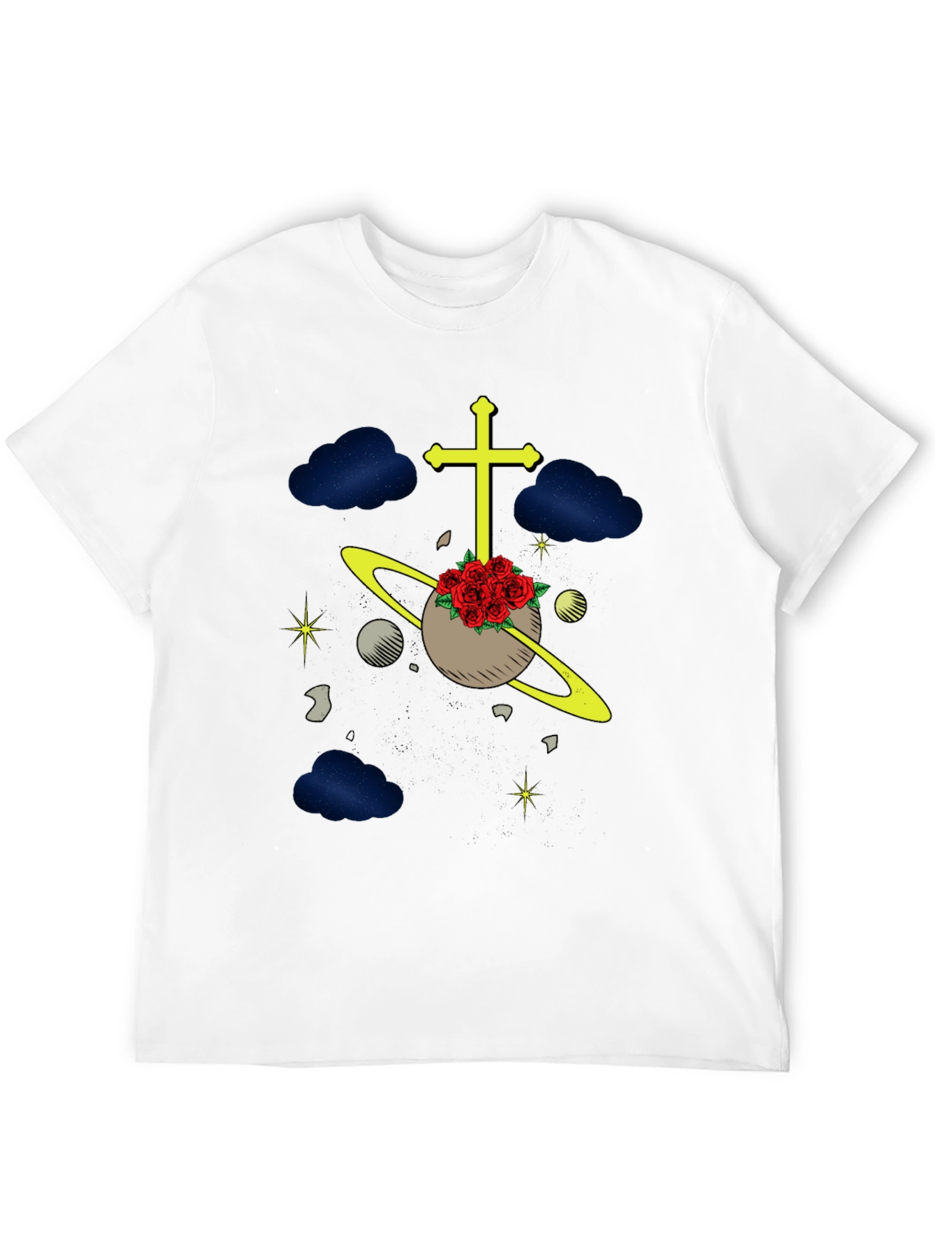 Celestial Rose Planet Graphic T-Shirt