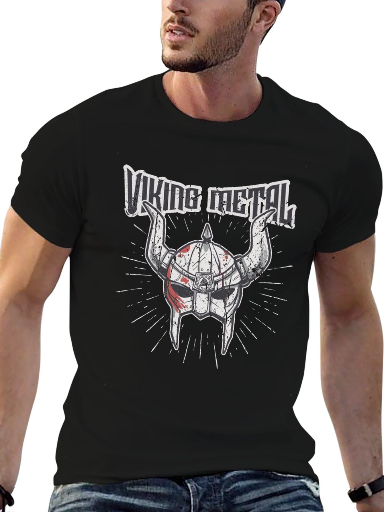 Viking Metal Graphic T-Shirt - Black Cotton Tee