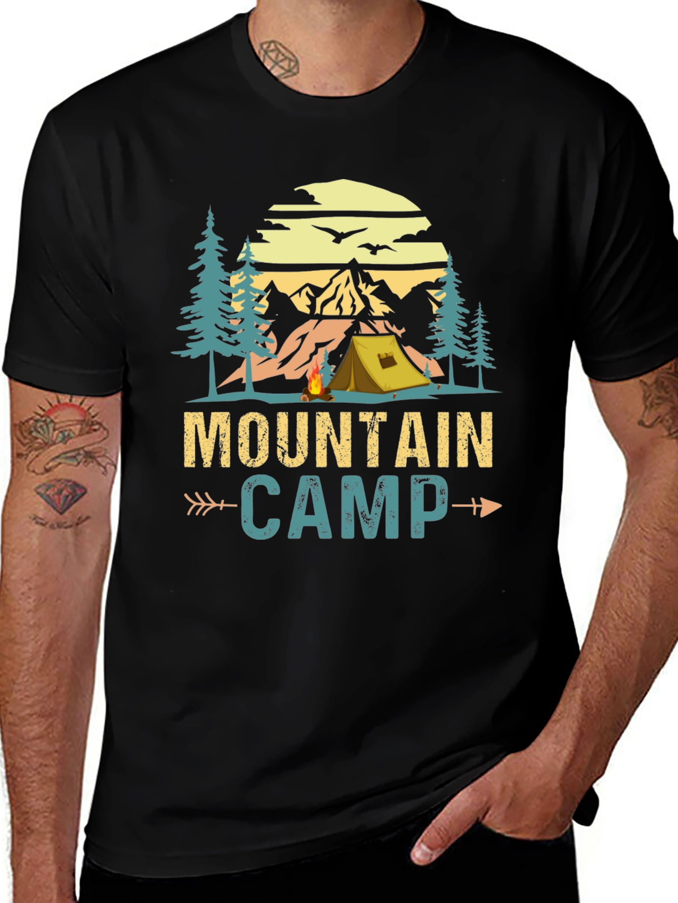 Mountain Camp Graphic Tee - Adventure Awaits!