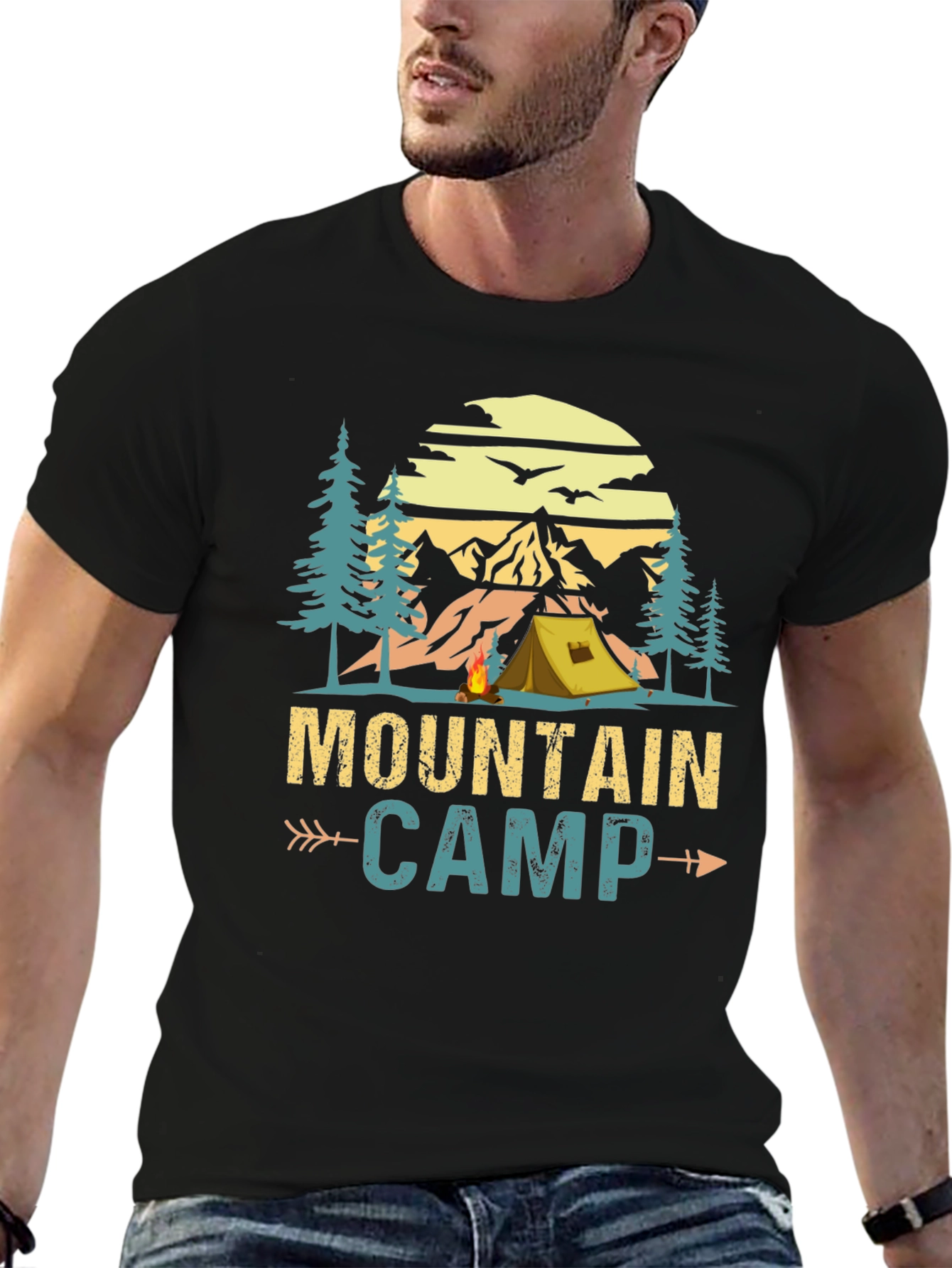 Mountain Camp Graphic Tee - Adventure Awaits!