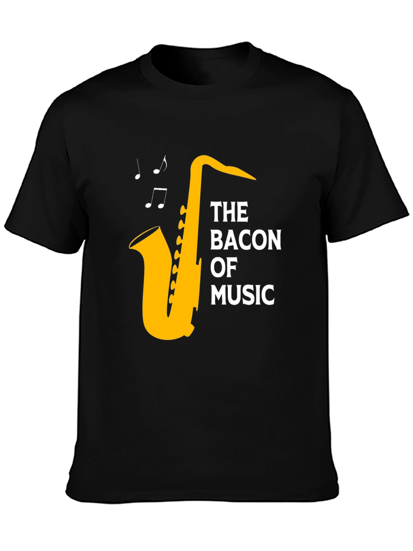 The Bacon of Music Saxophone T-Shirt - Black