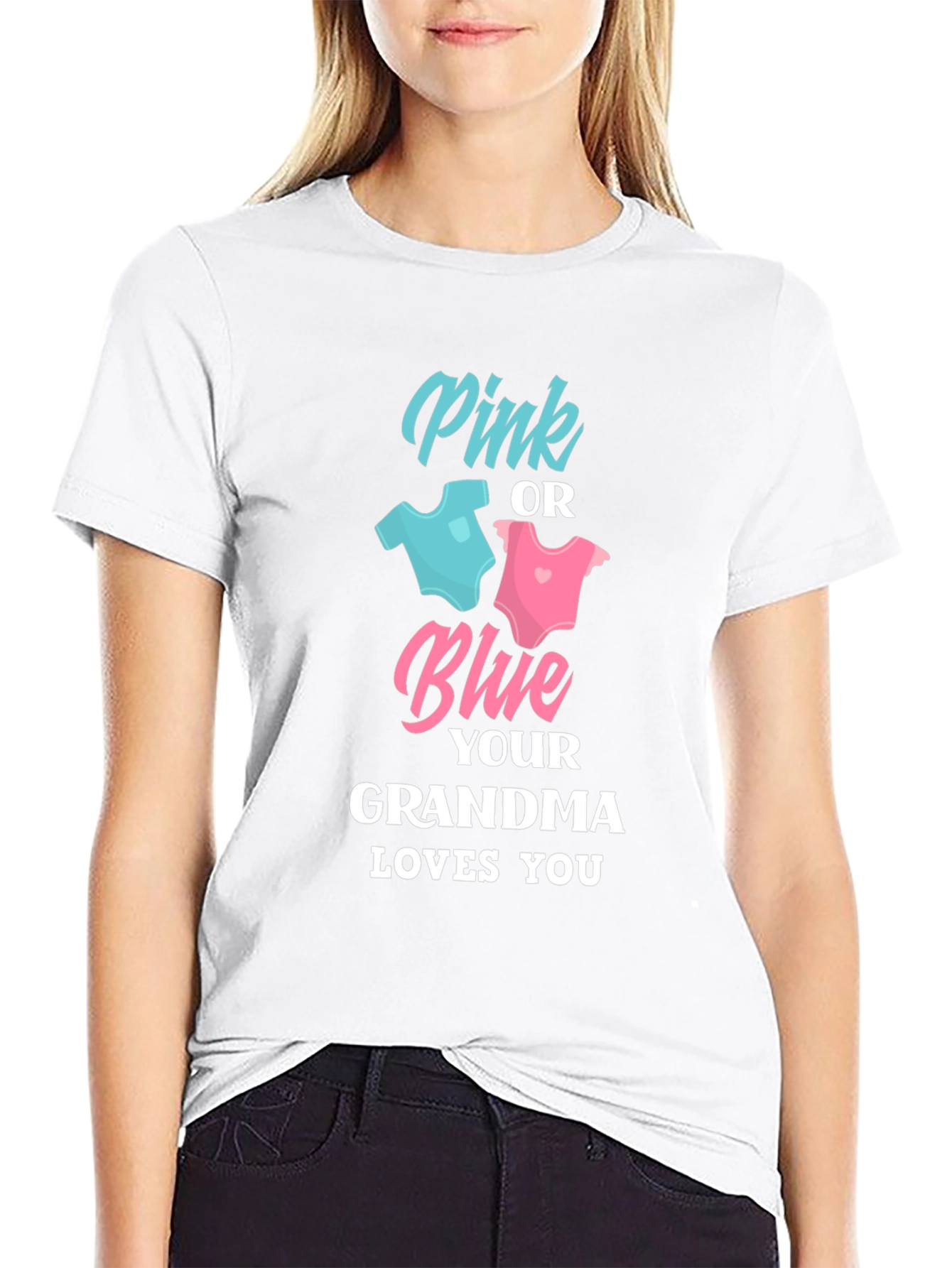 Pink or Blue Grandma Loves You T-Shirt