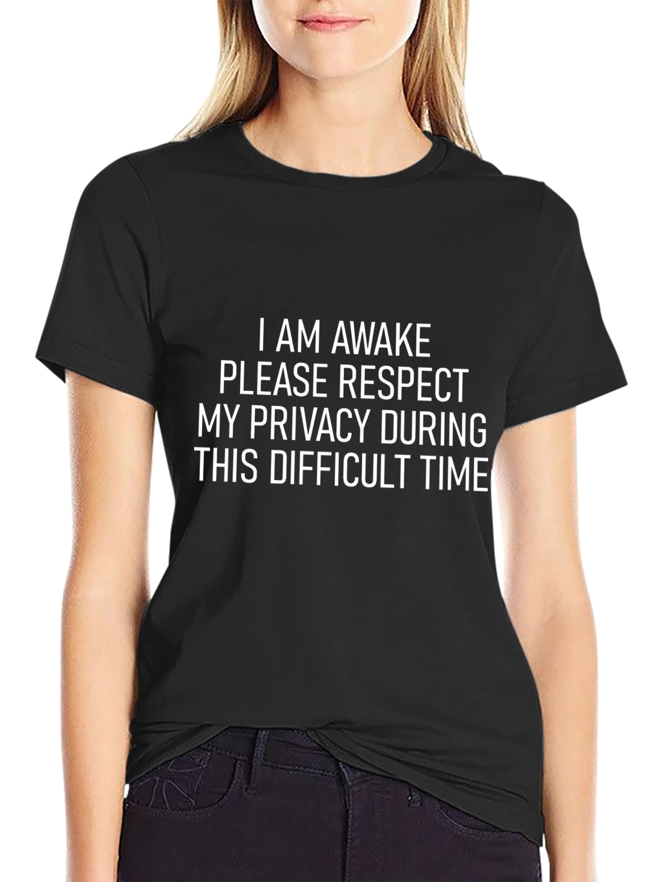 Humorous I Am Awake Black Graphic Tee