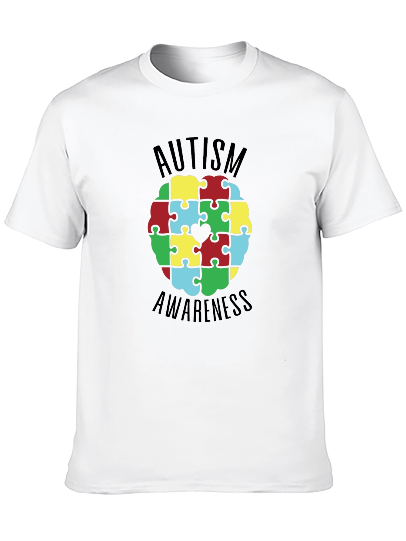 Autism Awareness Puzzle Piece Heart Graphic Tee