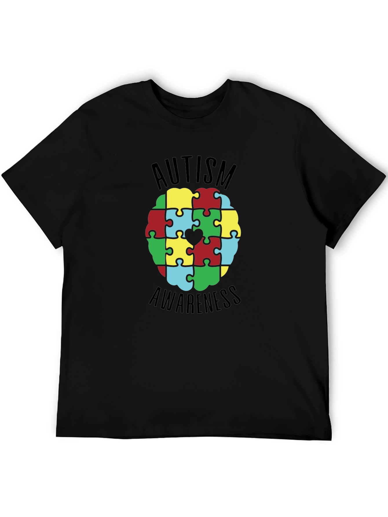 Autism Awareness Puzzle Piece Heart Graphic Tee