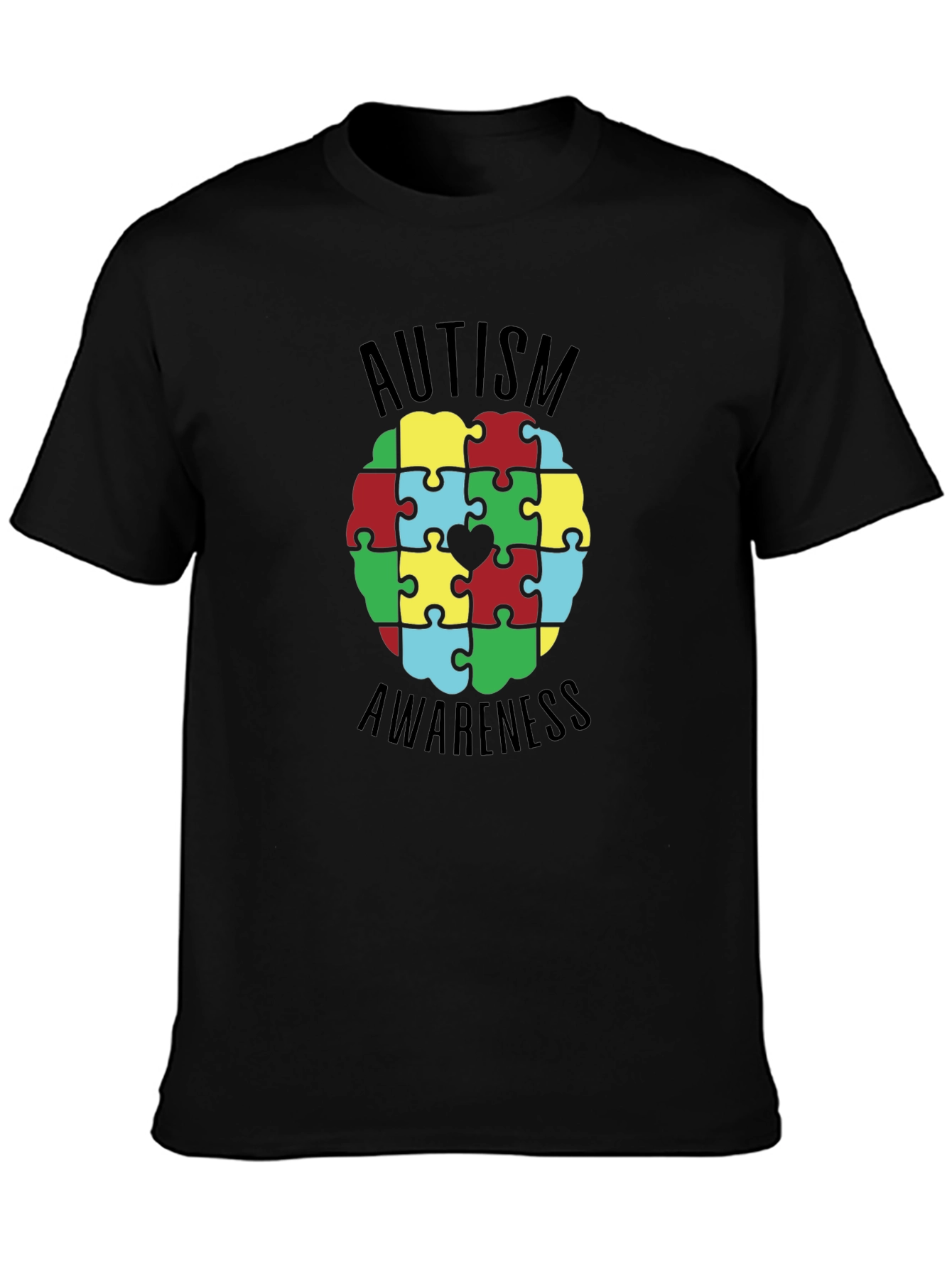 Autism Awareness Puzzle Piece Heart Graphic Tee