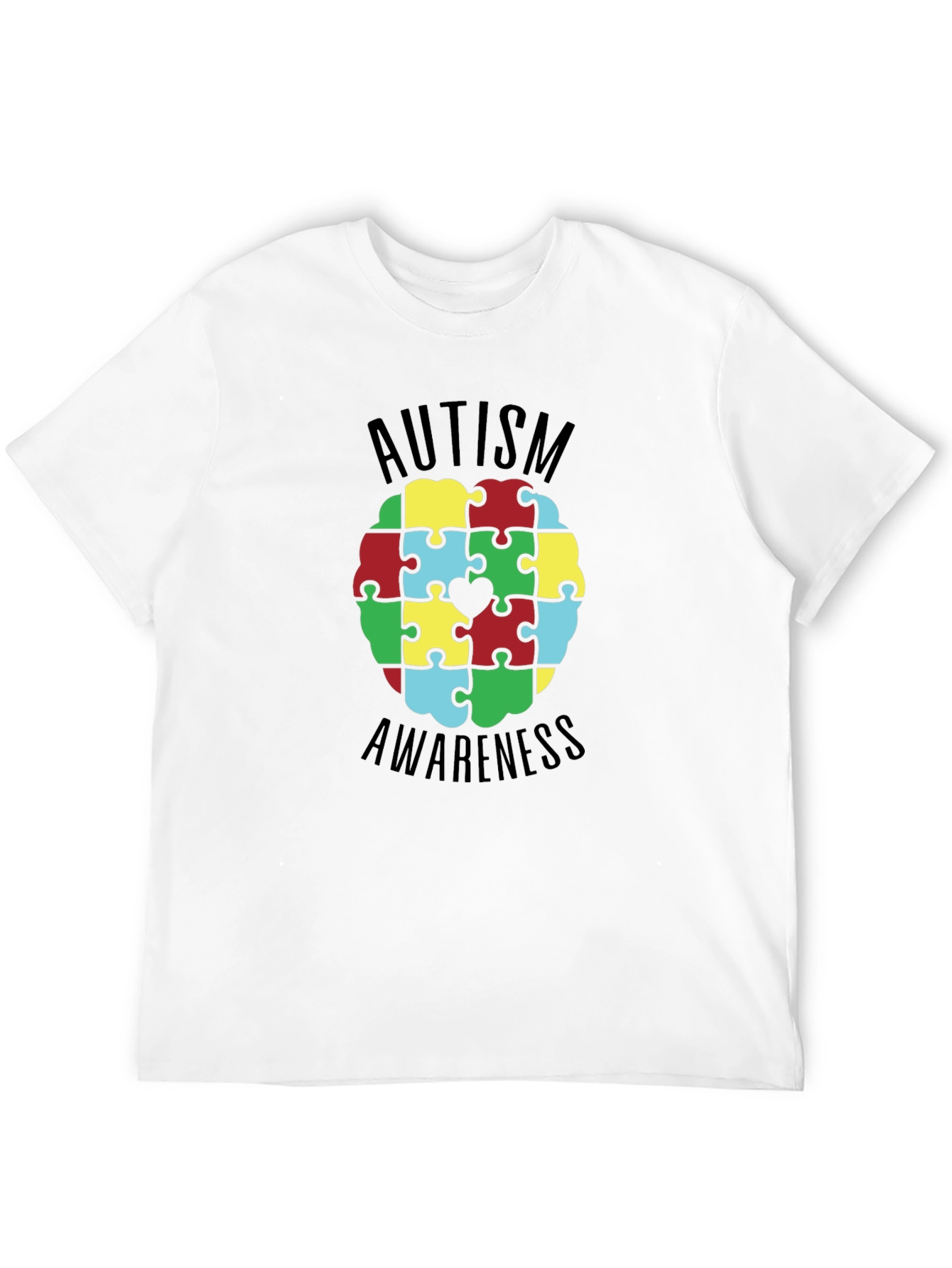 Autism Awareness Puzzle Piece Heart Graphic Tee