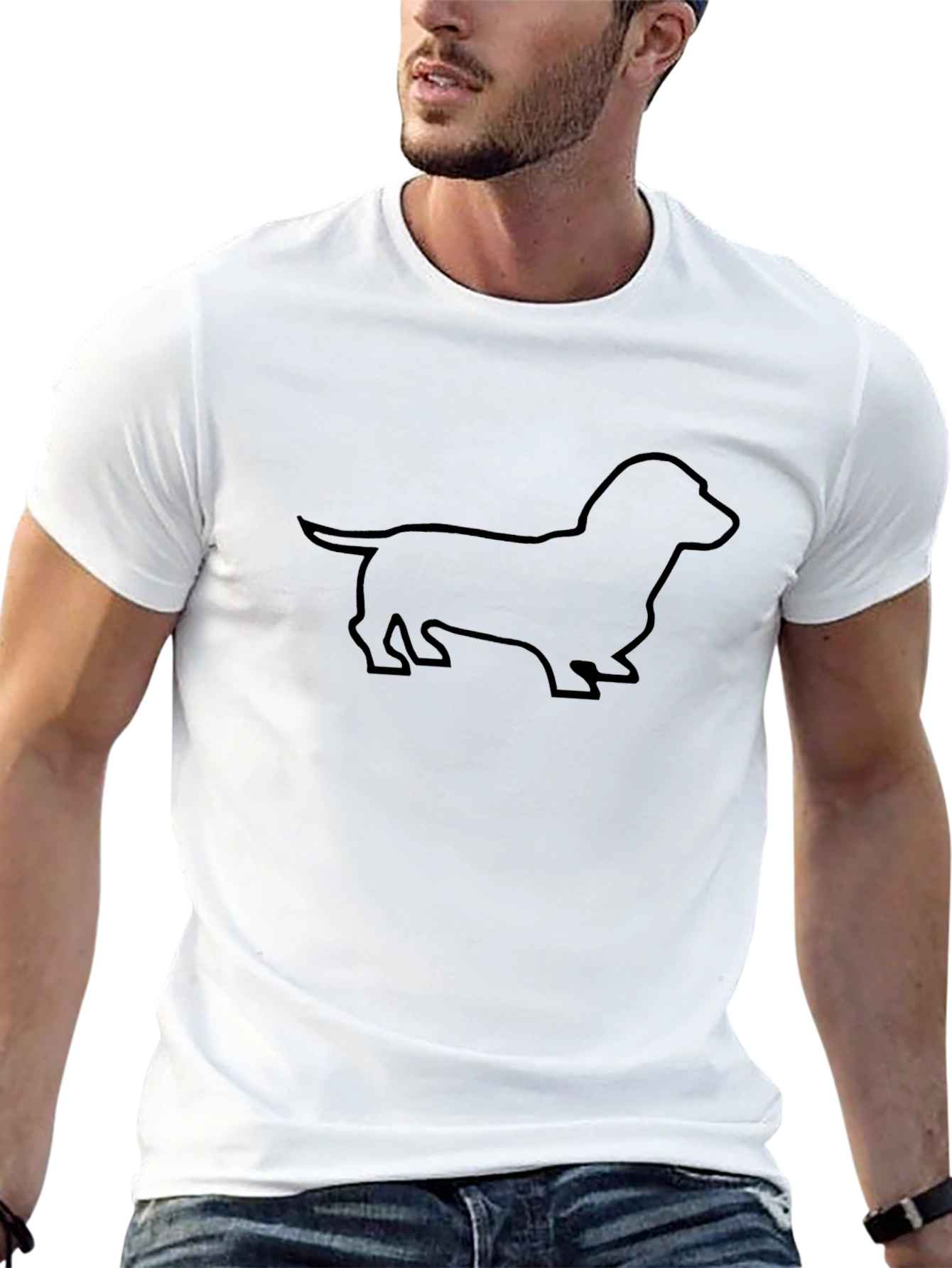 Dachshund Silhouette Black T-Shirt - Modern Dog Lover Tee
