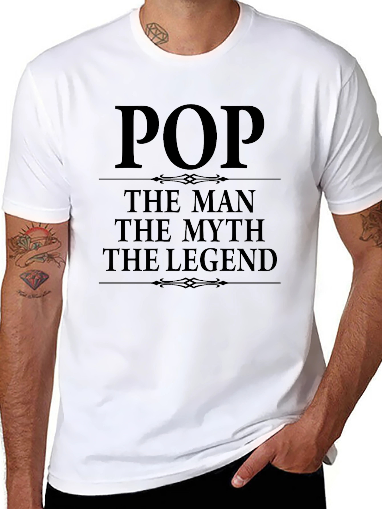 Pop The Man Myth Legend Black T-Shirt