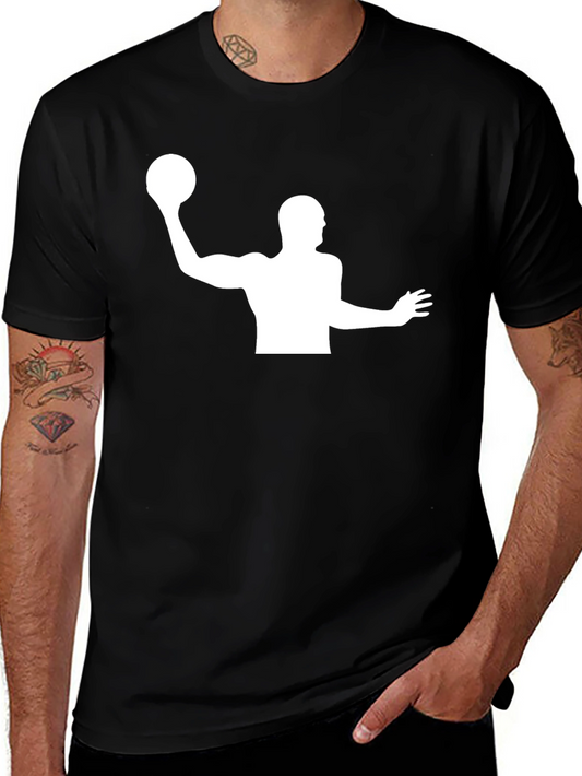 Water Polo Player Graphic T-Shirt - Black