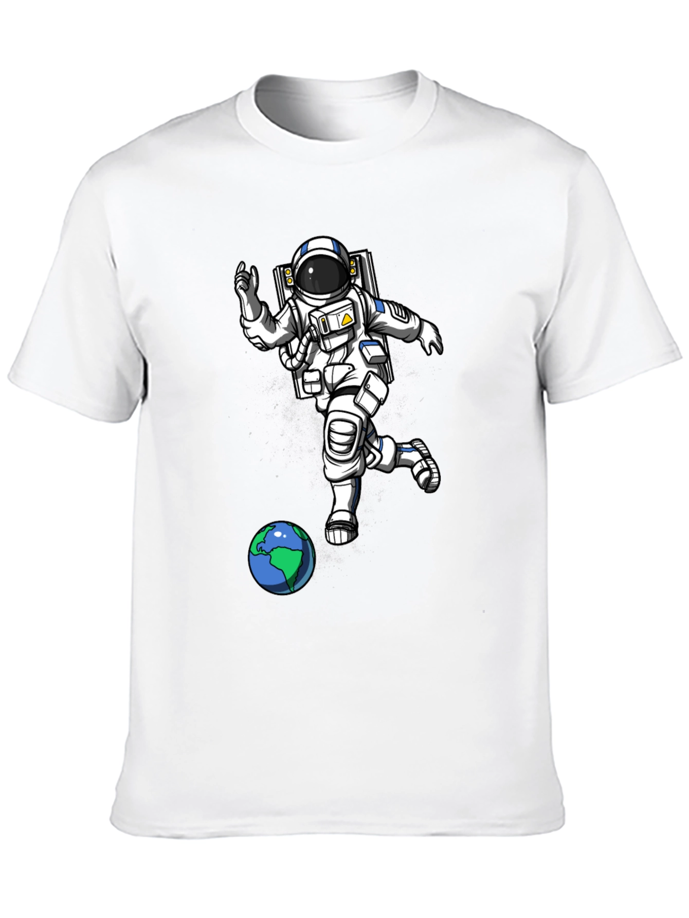 Astronaut Kicking Earth Black T-Shirt