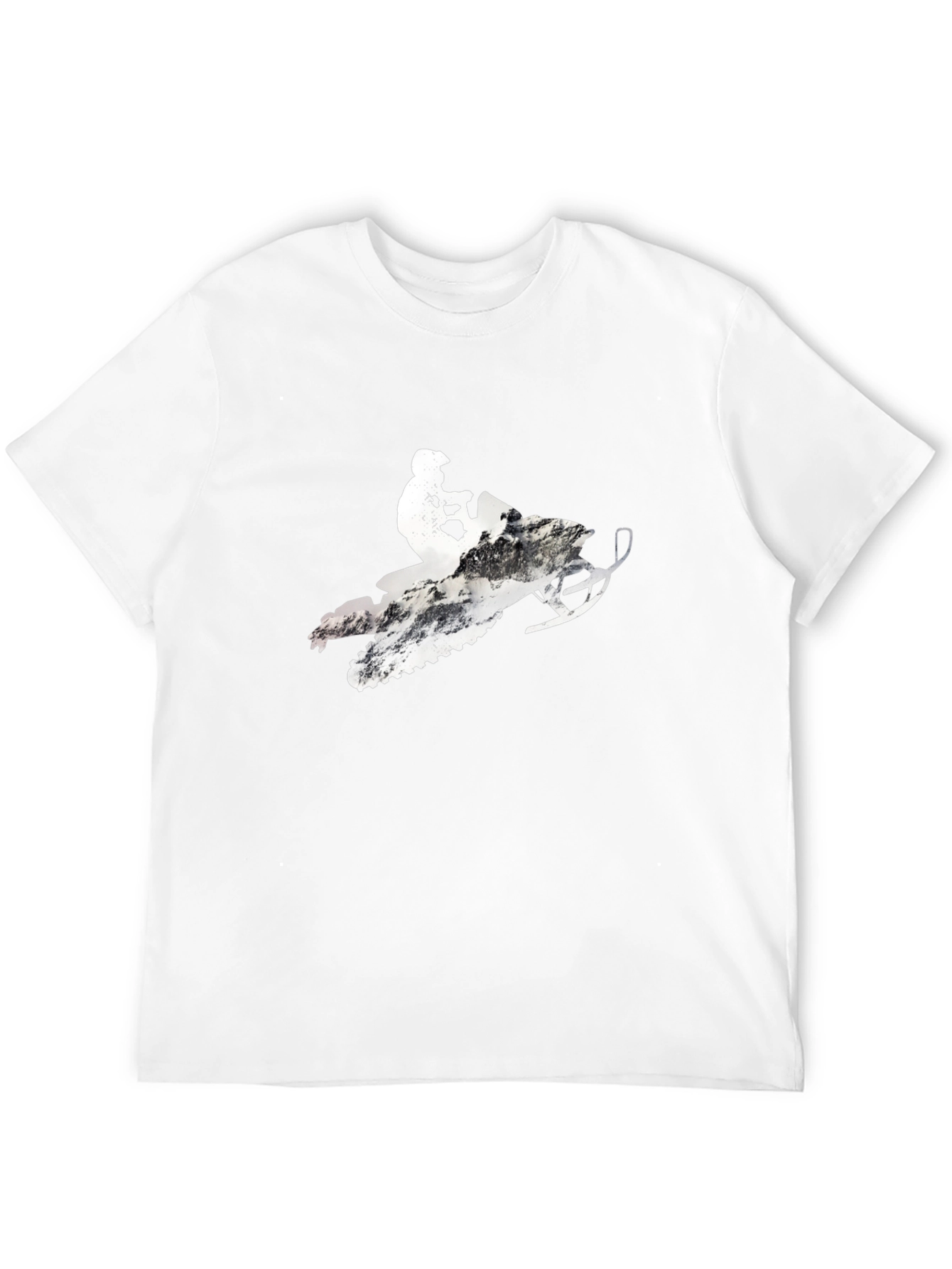 Snowmobile Rider Graphic Tee - Black Cotton Blend