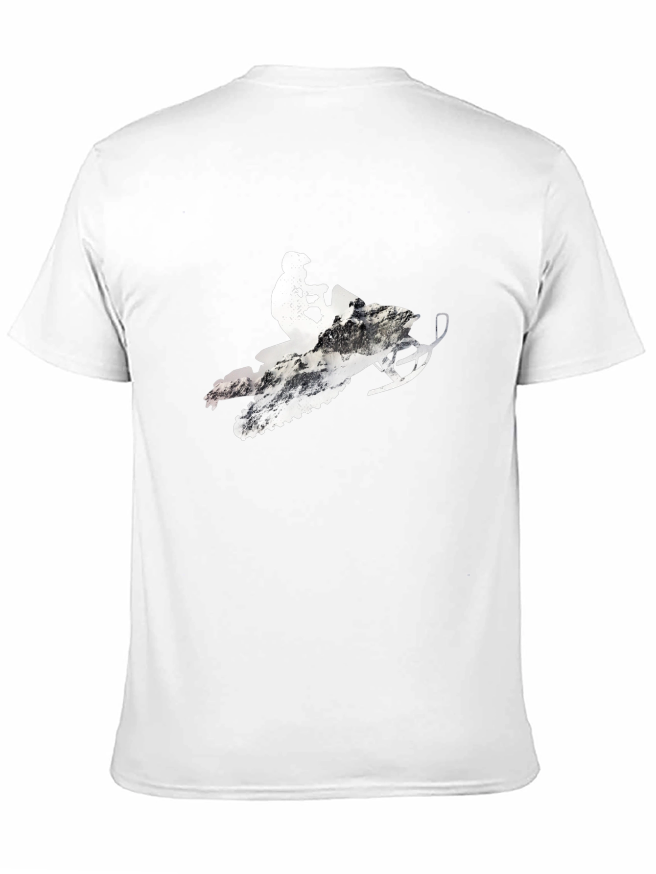 Snowmobile Rider Graphic Tee - Black Cotton Blend