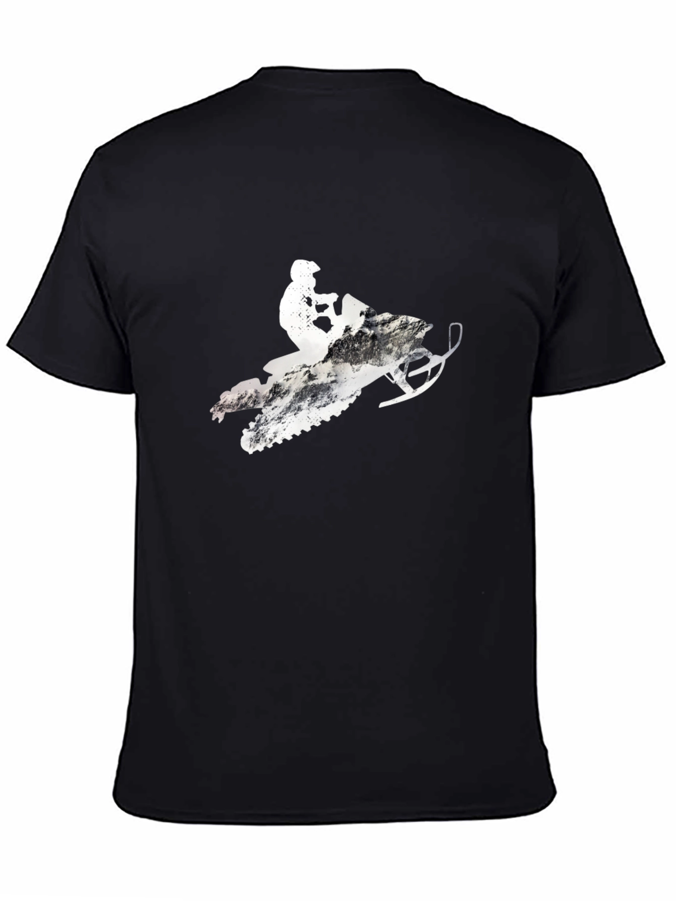 Snowmobile Rider Graphic Tee - Black Cotton Blend
