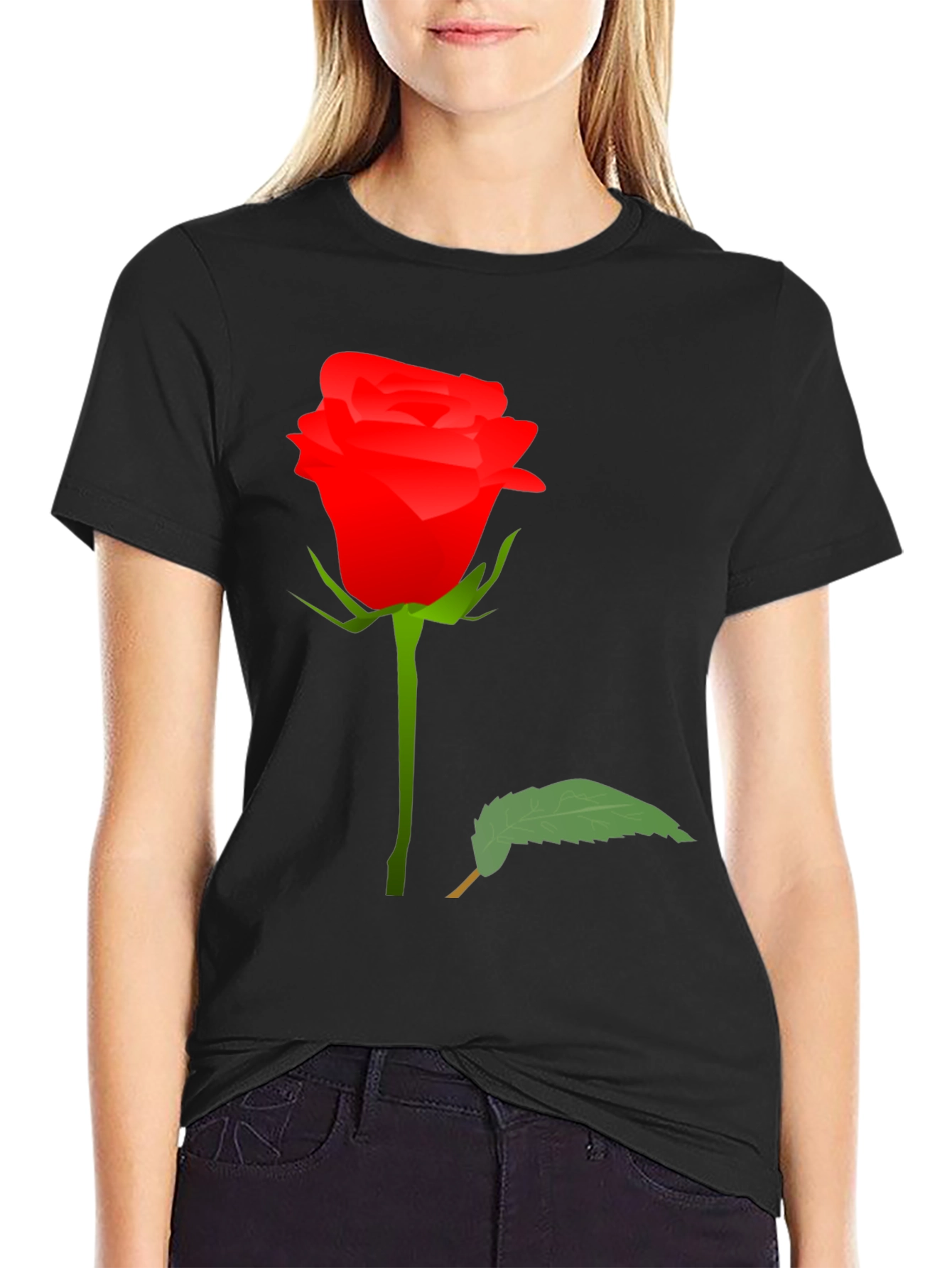 Rose Graphic T-Shirt - Elegant Floral Design