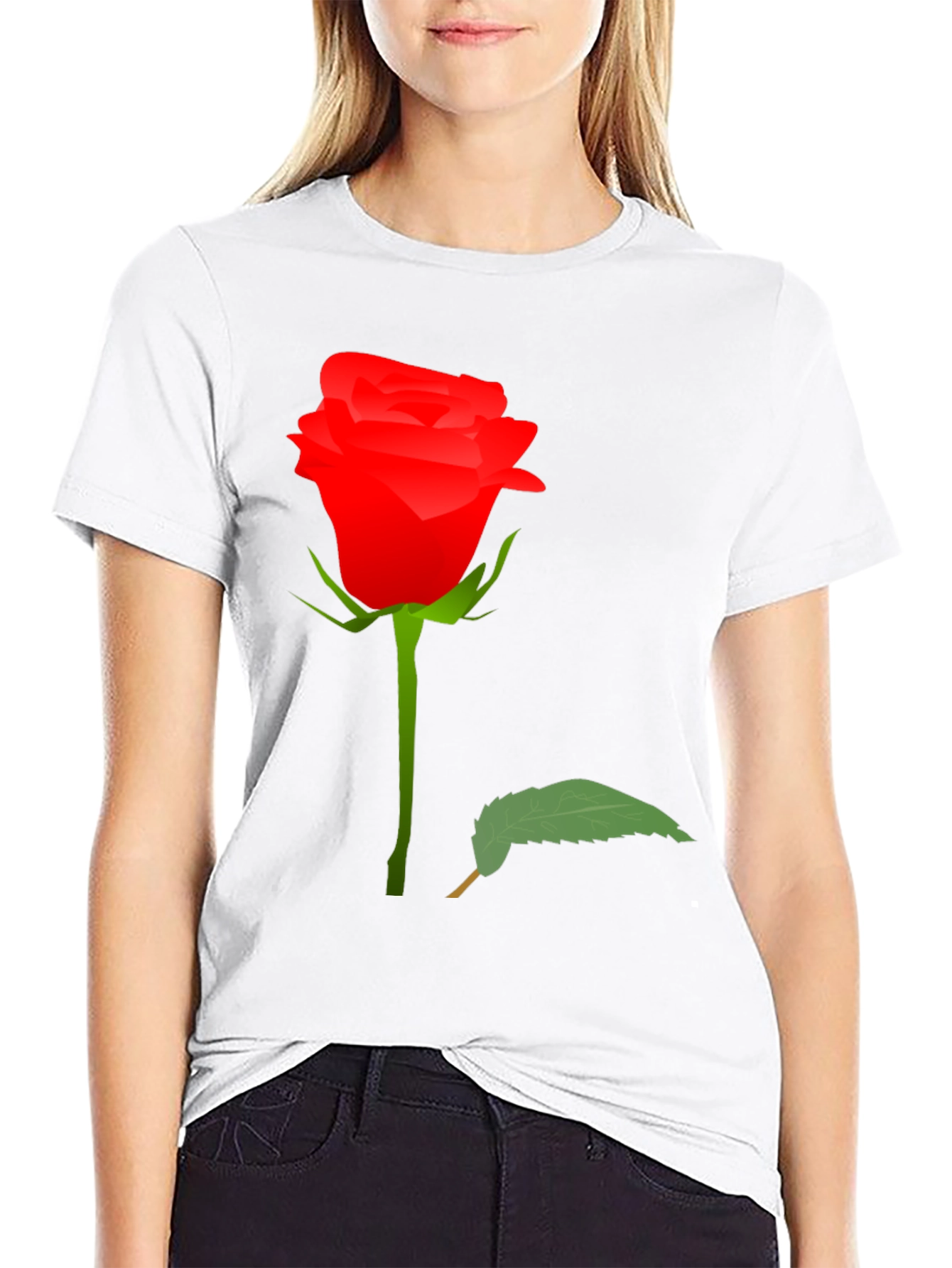 Rose Graphic T-Shirt - Elegant Floral Design