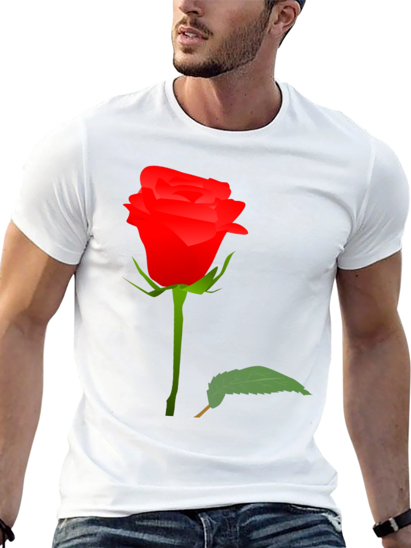 Rose Graphic T-Shirt - Elegant Floral Design