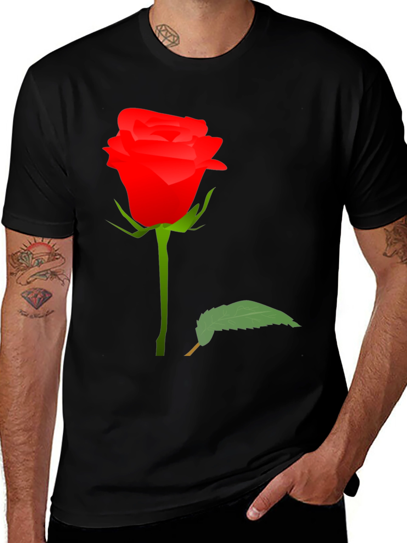 Rose Graphic T-Shirt - Elegant Floral Design