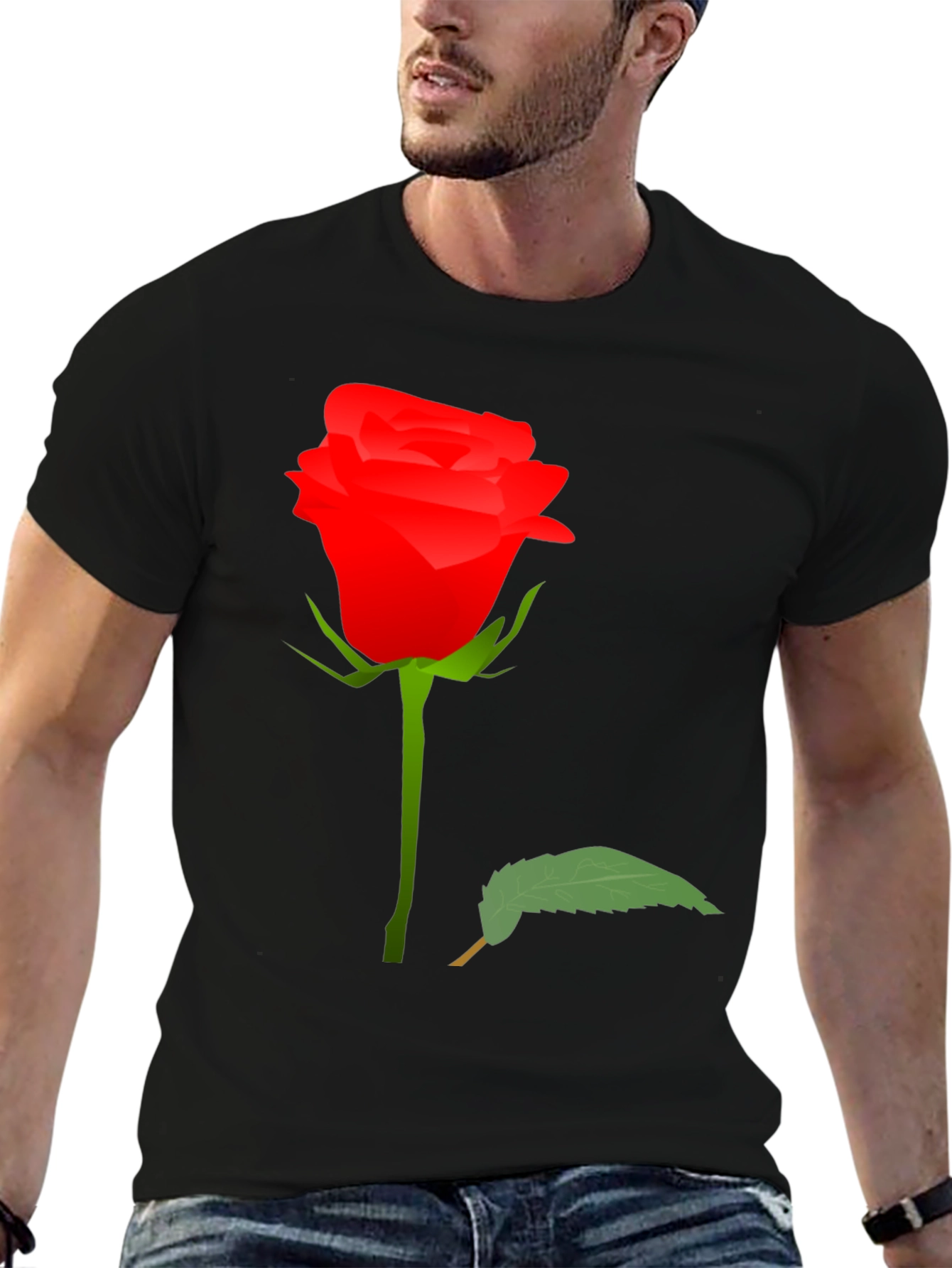 Rose Graphic T-Shirt - Elegant Floral Design