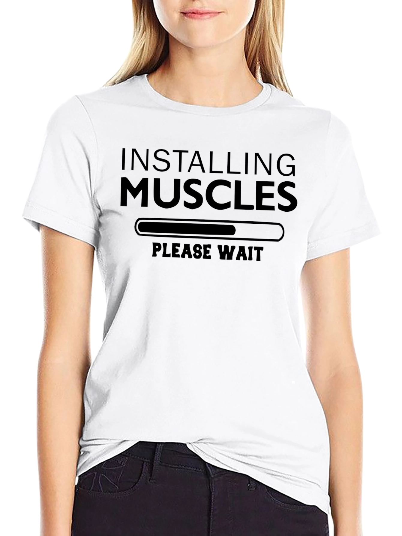Installing Muscles T-Shirt - Funny Workout Gym Tee
