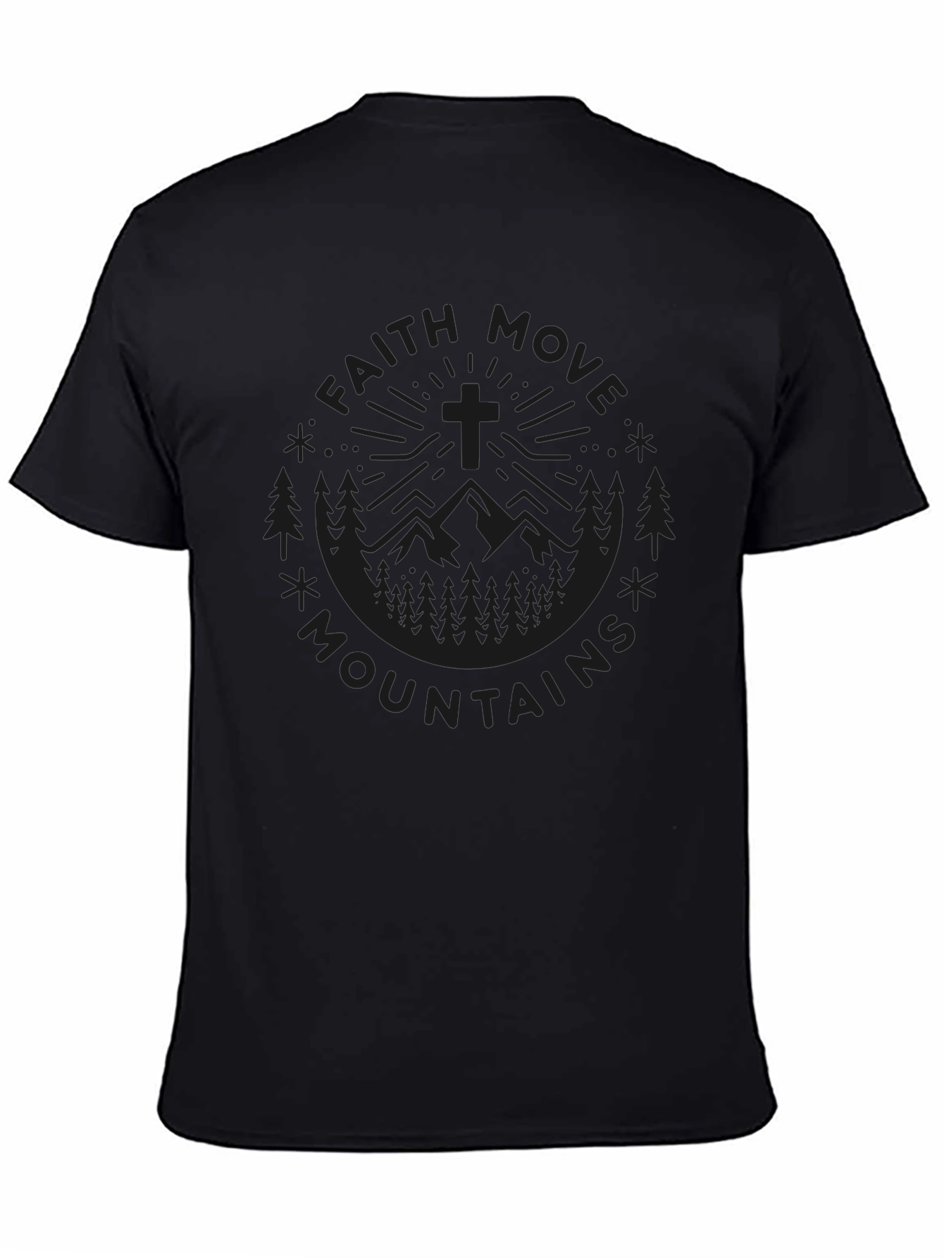 Faith Moves Mountains Black Graphic Tee