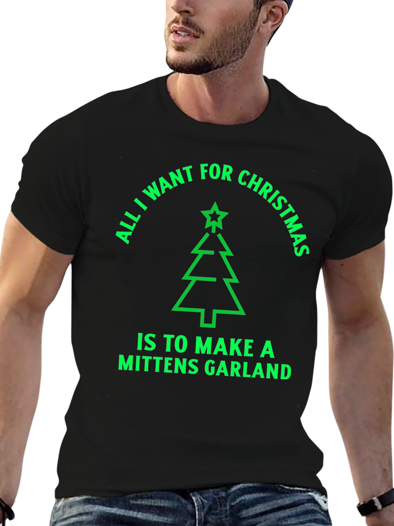 Christmas Mittens Garland T-Shirt