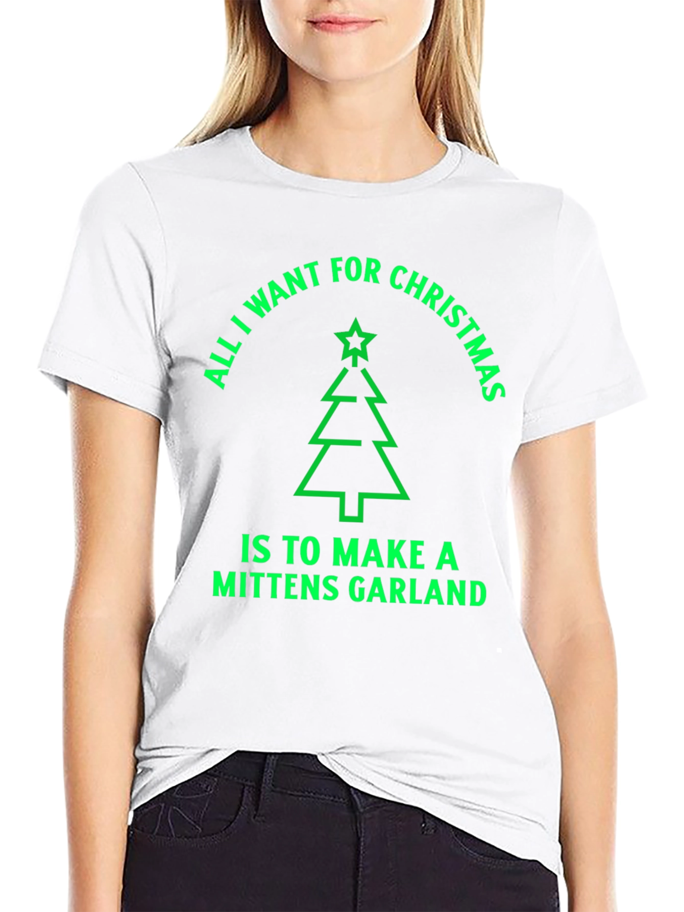 Christmas Mittens Garland T-Shirt