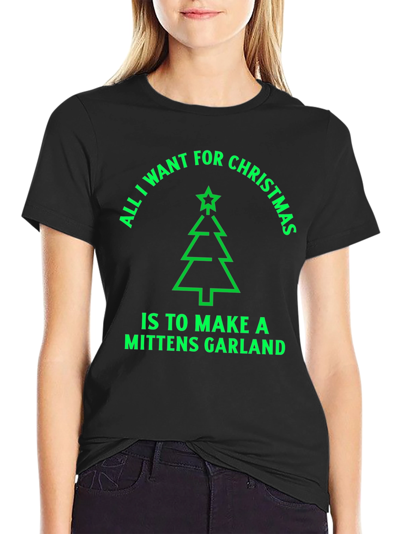 Christmas Mittens Garland T-Shirt