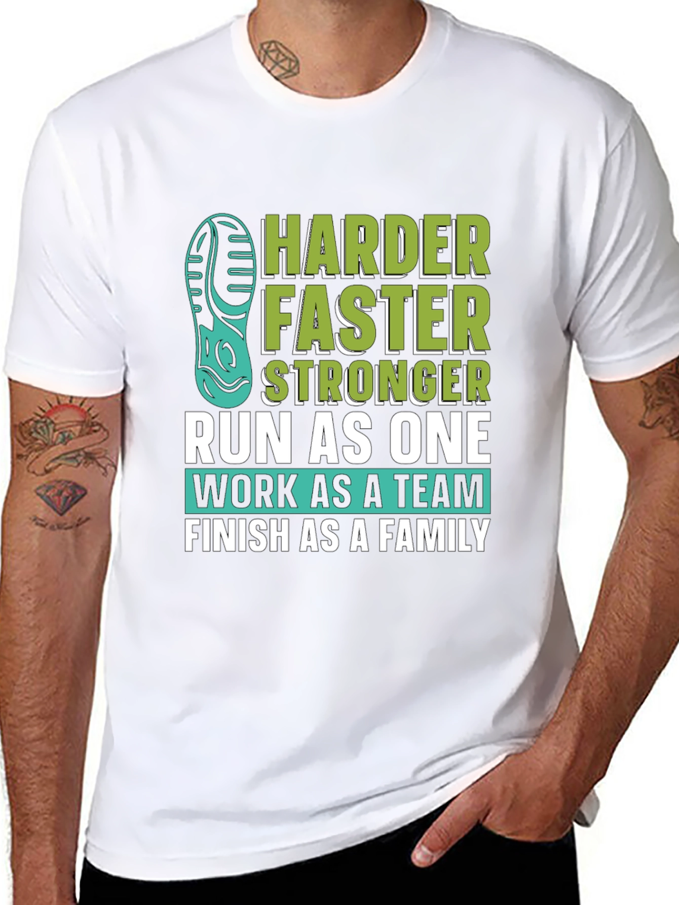 Harder Faster Stronger Run As One Graphic Tee
