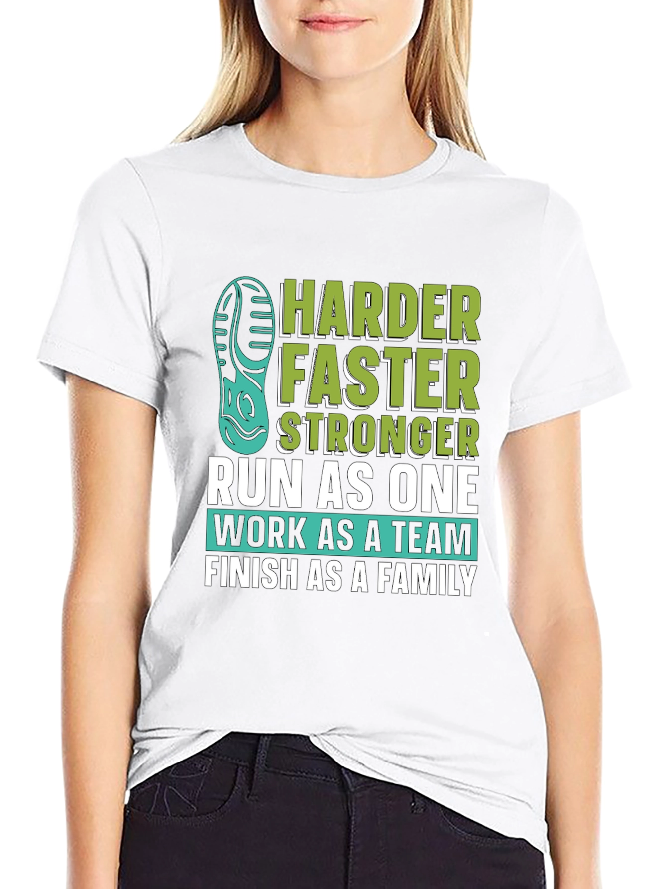 Harder Faster Stronger Run As One Graphic Tee