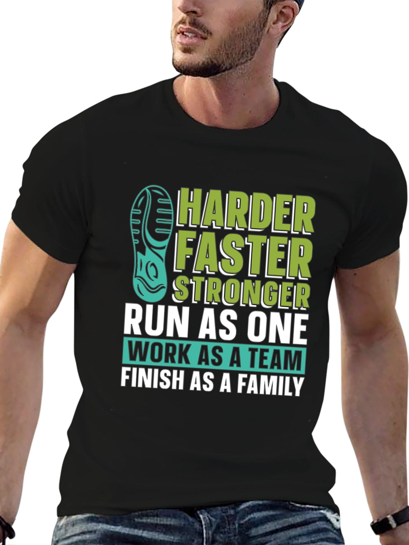 Harder Faster Stronger Run As One Graphic Tee