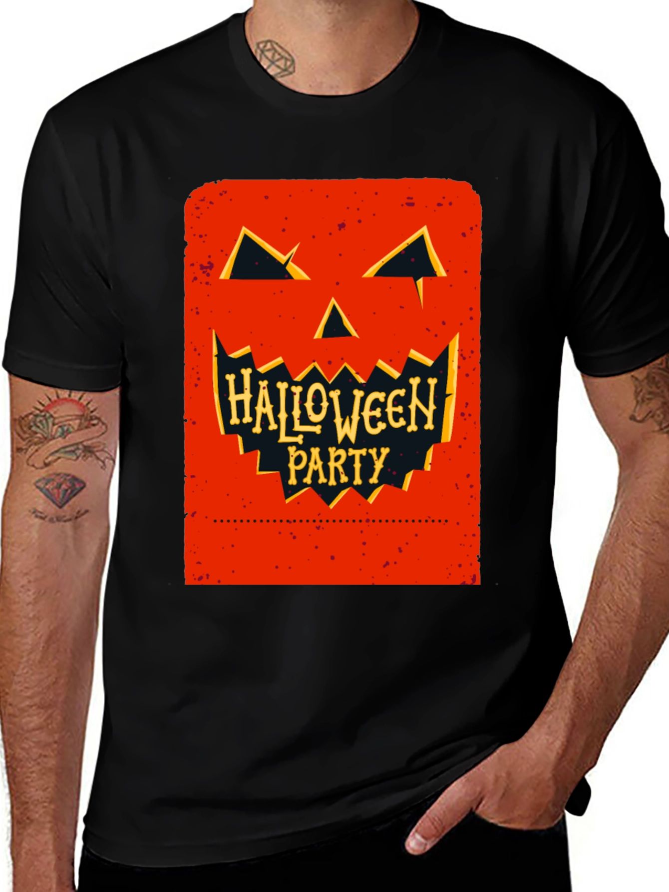 Halloween Party Pumpkin Face Black T-Shirt