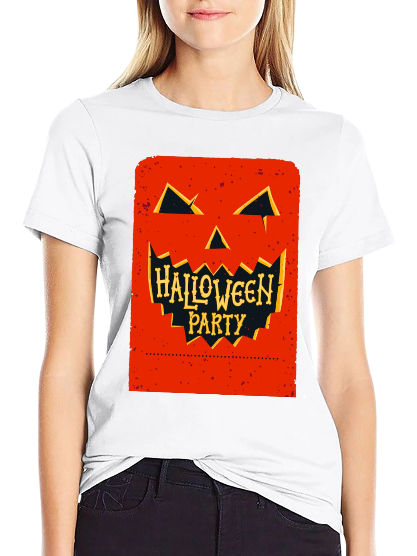 Halloween Party Pumpkin Face Black T-Shirt