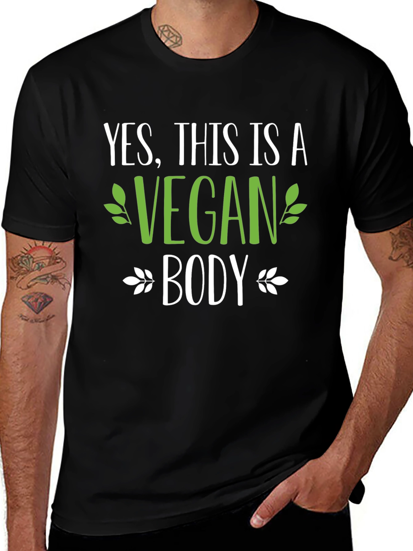 Vegan Body Graphic Print Tee Shirt