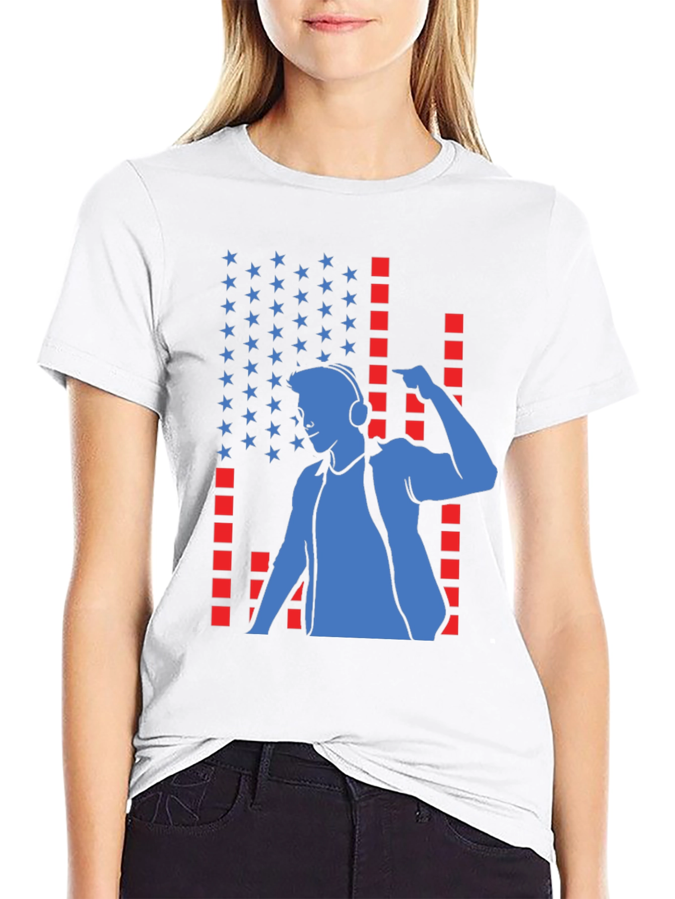 DJ American Flag Black T-Shirt