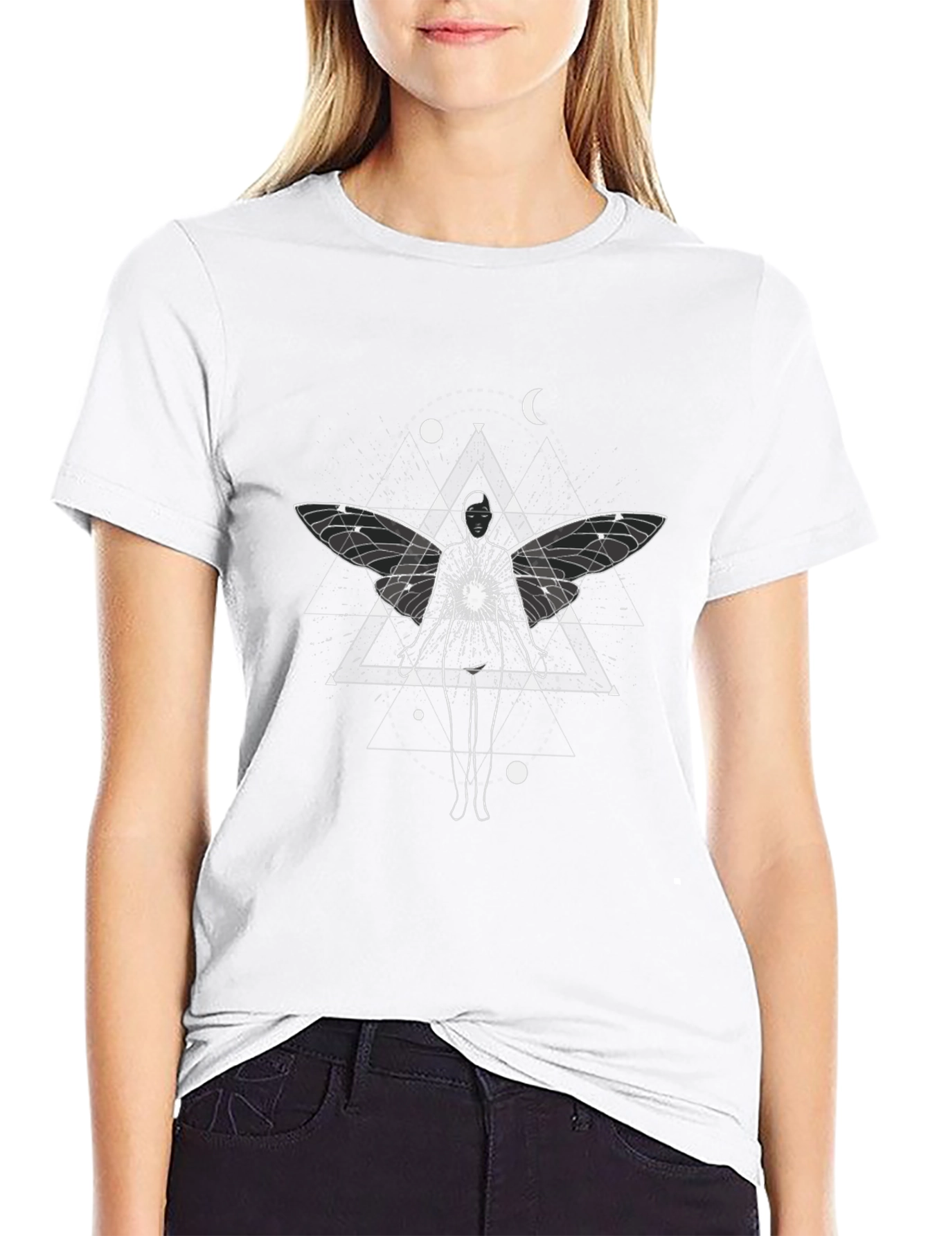 Geometric Fairy Wings Graphic Tee