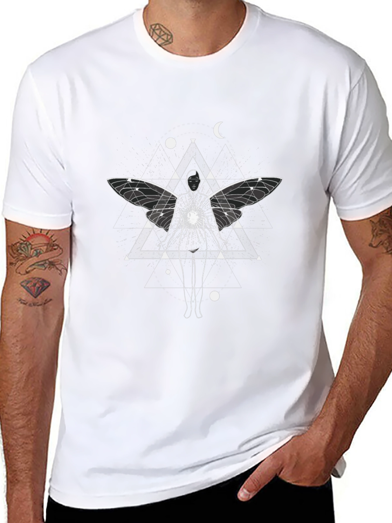 Geometric Fairy Wings Graphic Tee