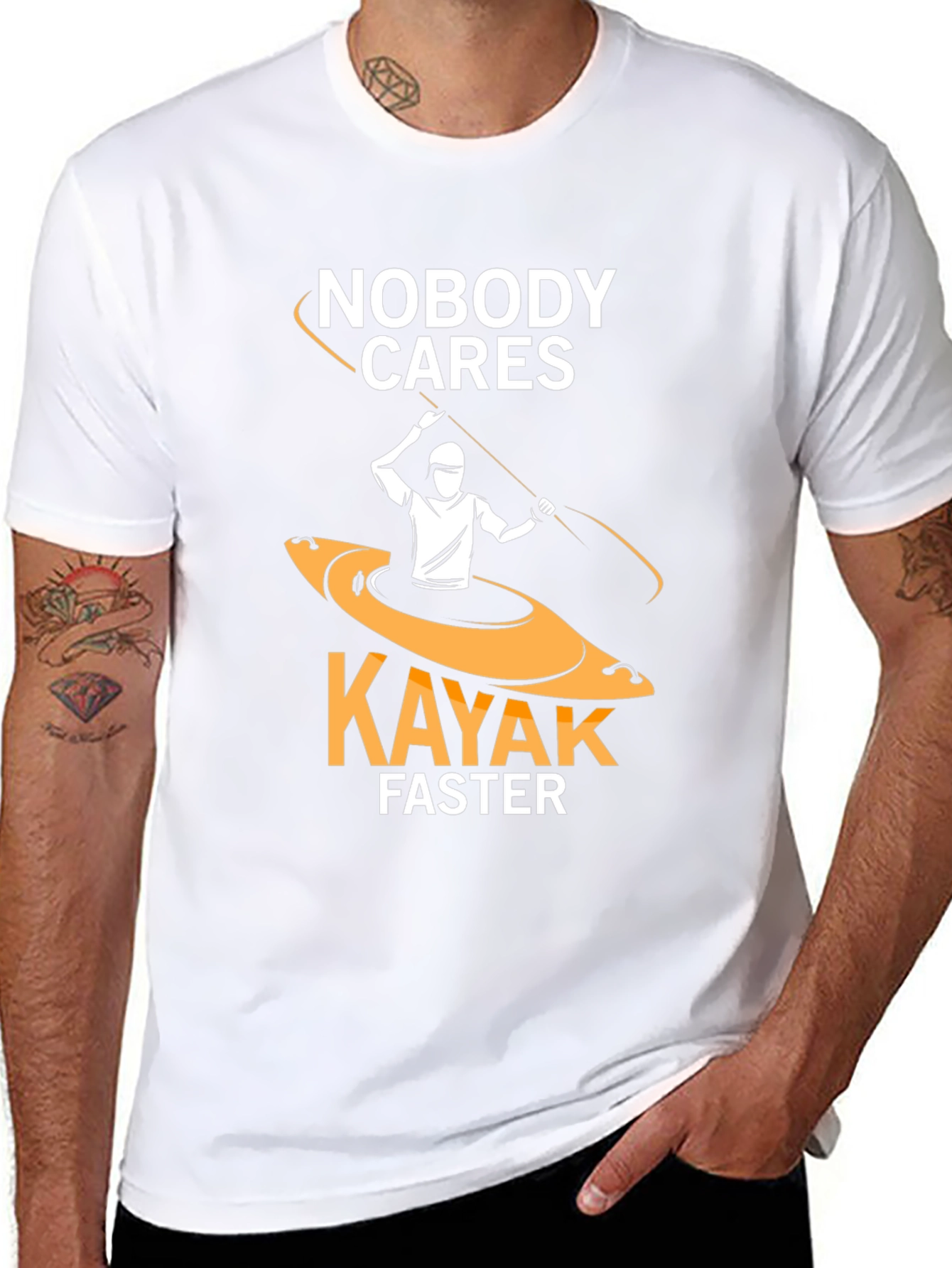 Nobody Cares Kayak Faster Funny T-Shirt