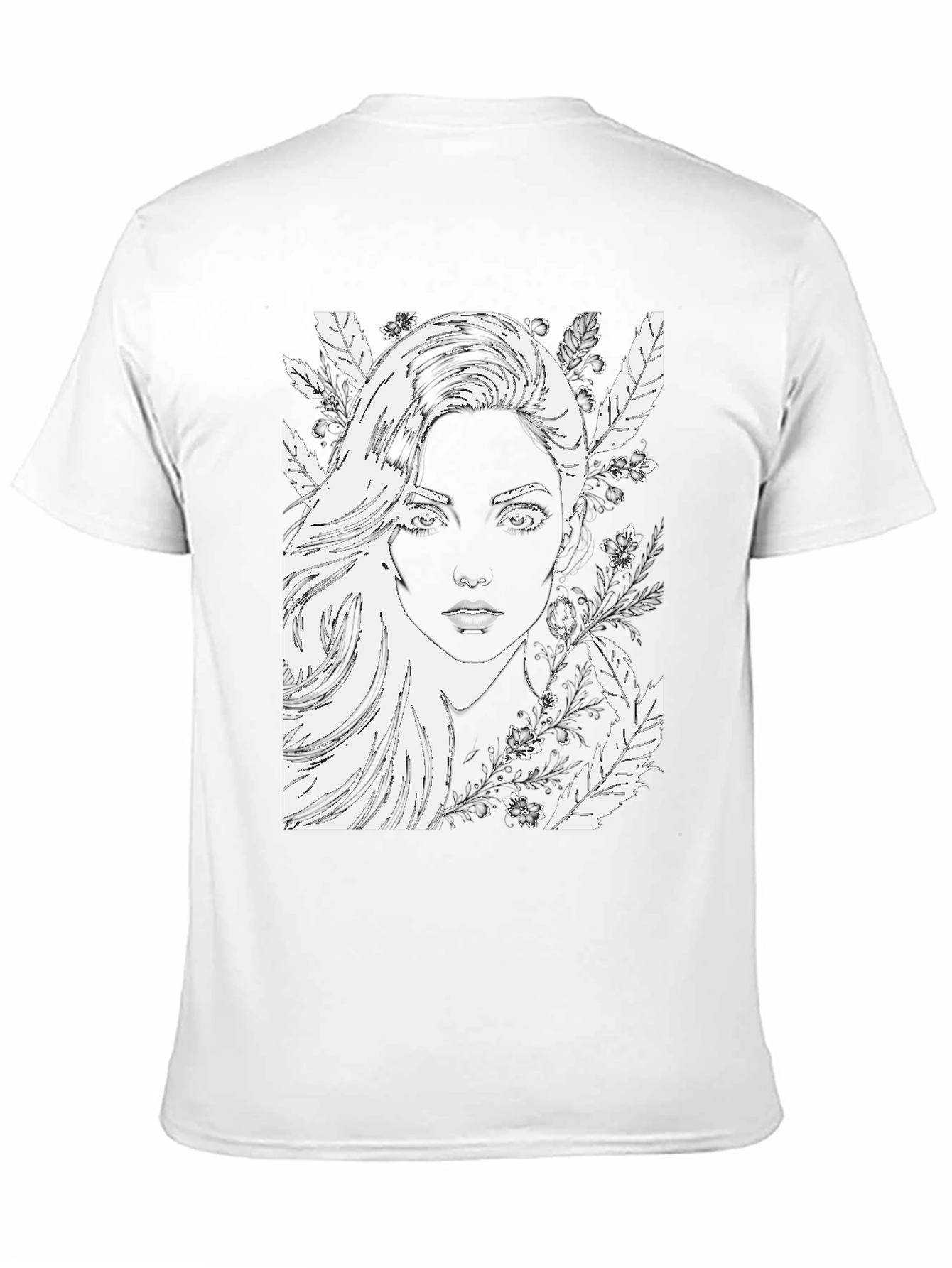 Woman Portrait Graphic Black T-Shirt