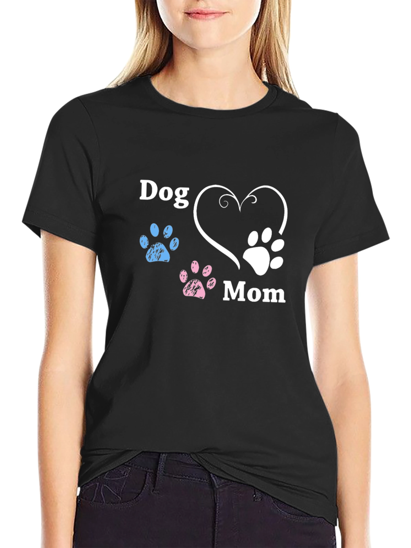 Dog Mom Paw Print Graphic Tee