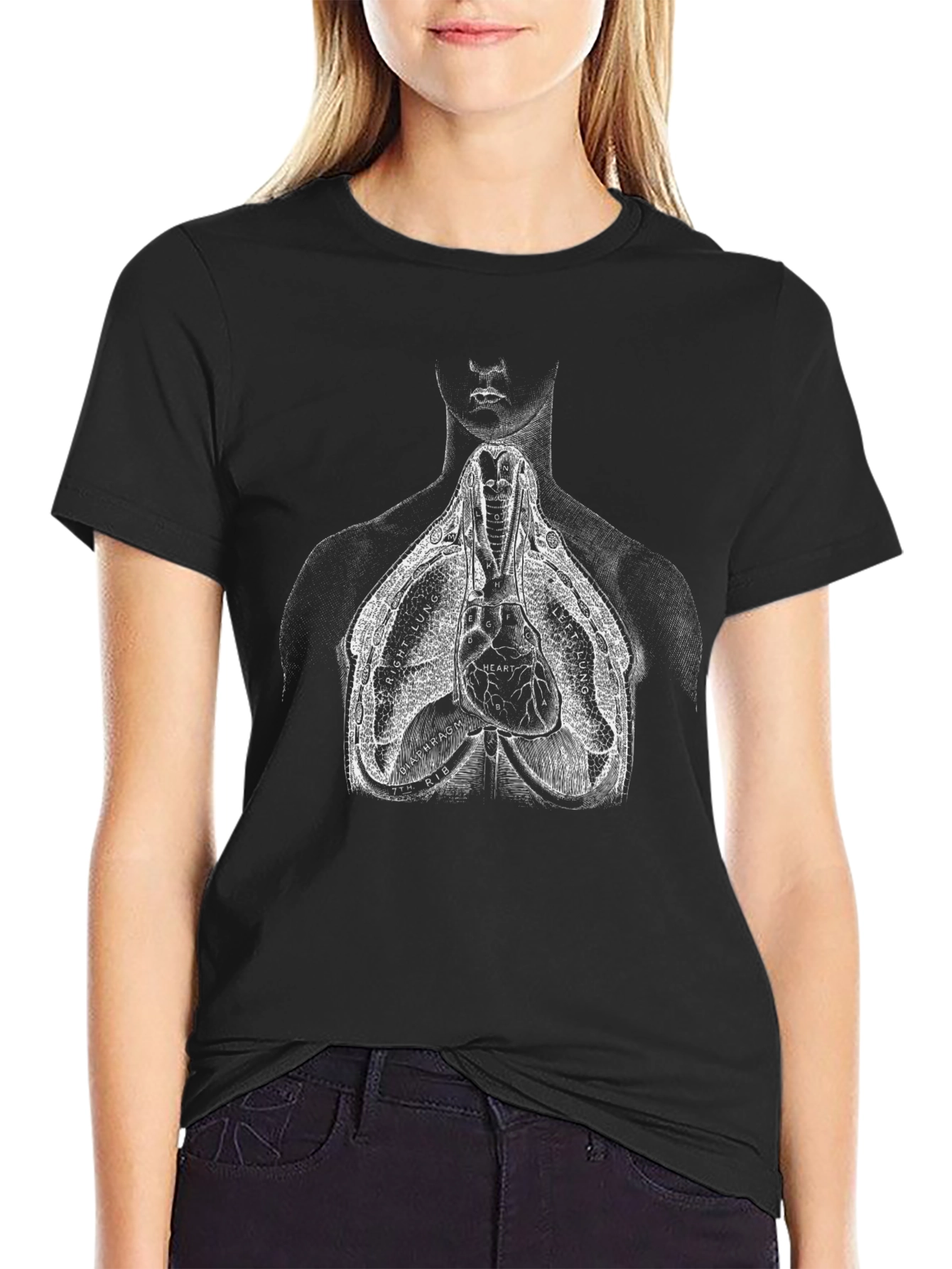 Anatomical Heart T-Shirt - Black Graphic Tee