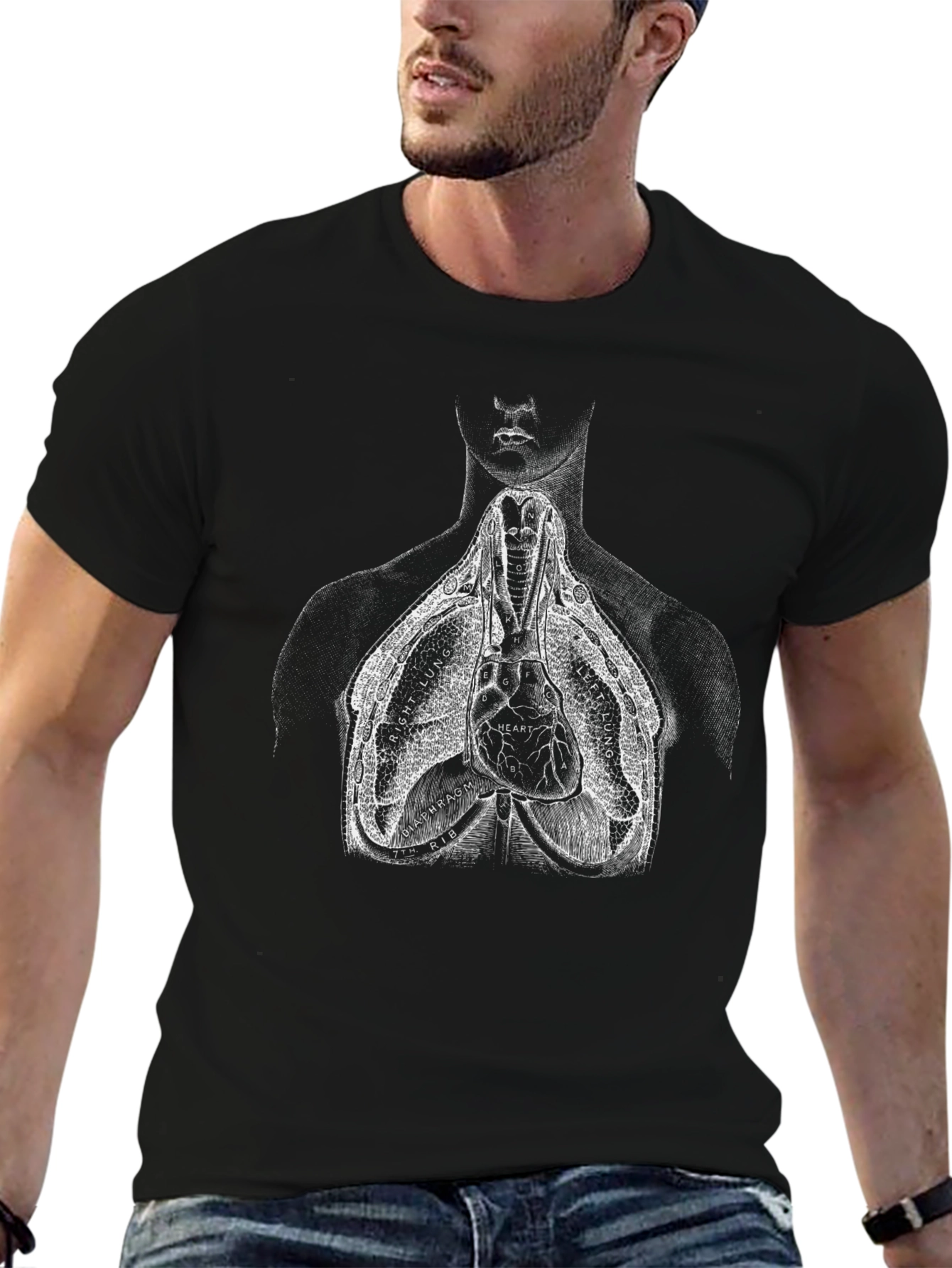 Anatomical Heart T-Shirt - Black Graphic Tee