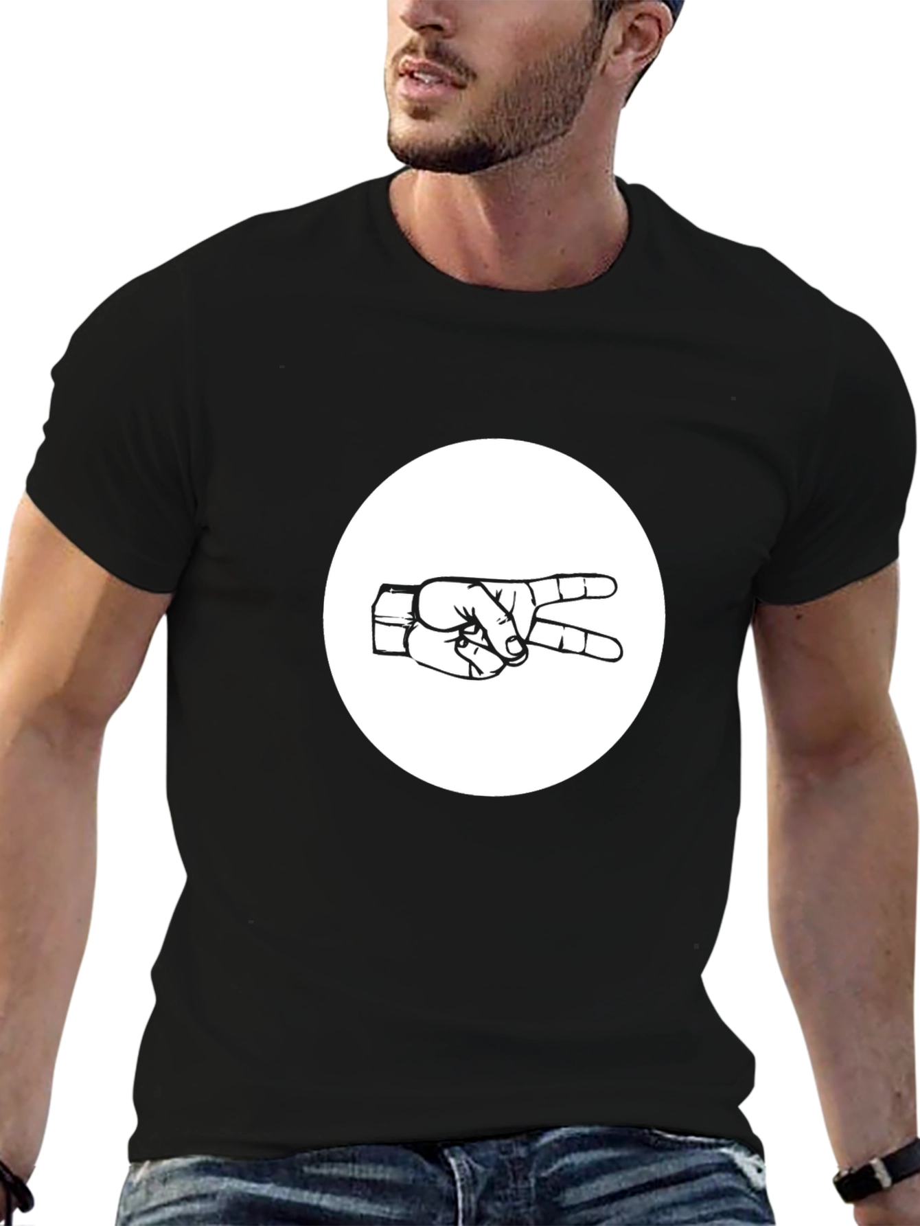 Cool Graphic Tee - Peace Hand Sign